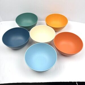 SINOGE Plastic Bowl Set 6 Piece Multicolor Modern Cereal Soup Salad Bowls